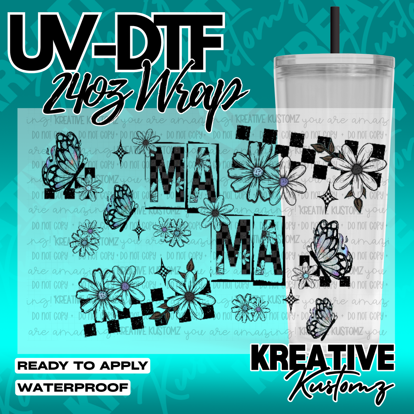 UV DTF Cup Wrap for 24oz Tumblers