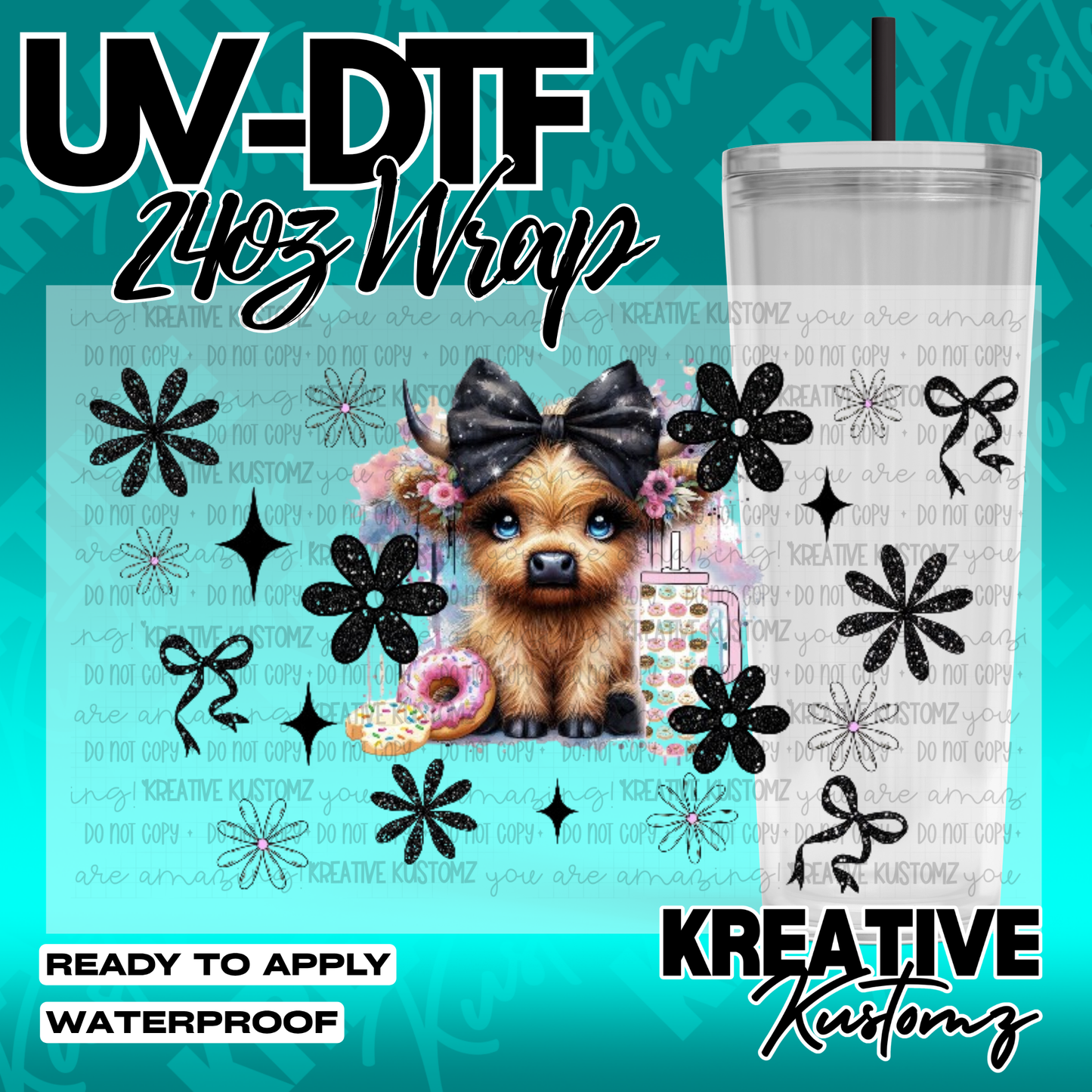 UV DTF Cup Wrap for 24oz Tumblers