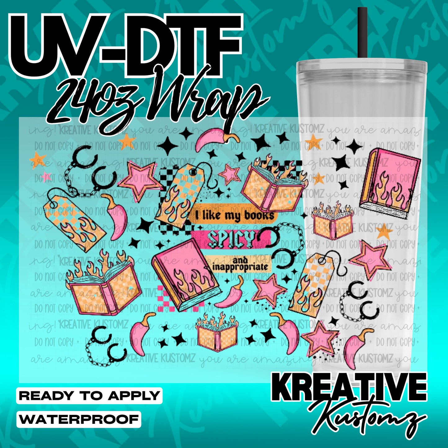 UV DTF Cup Wrap for 24oz Tumblers