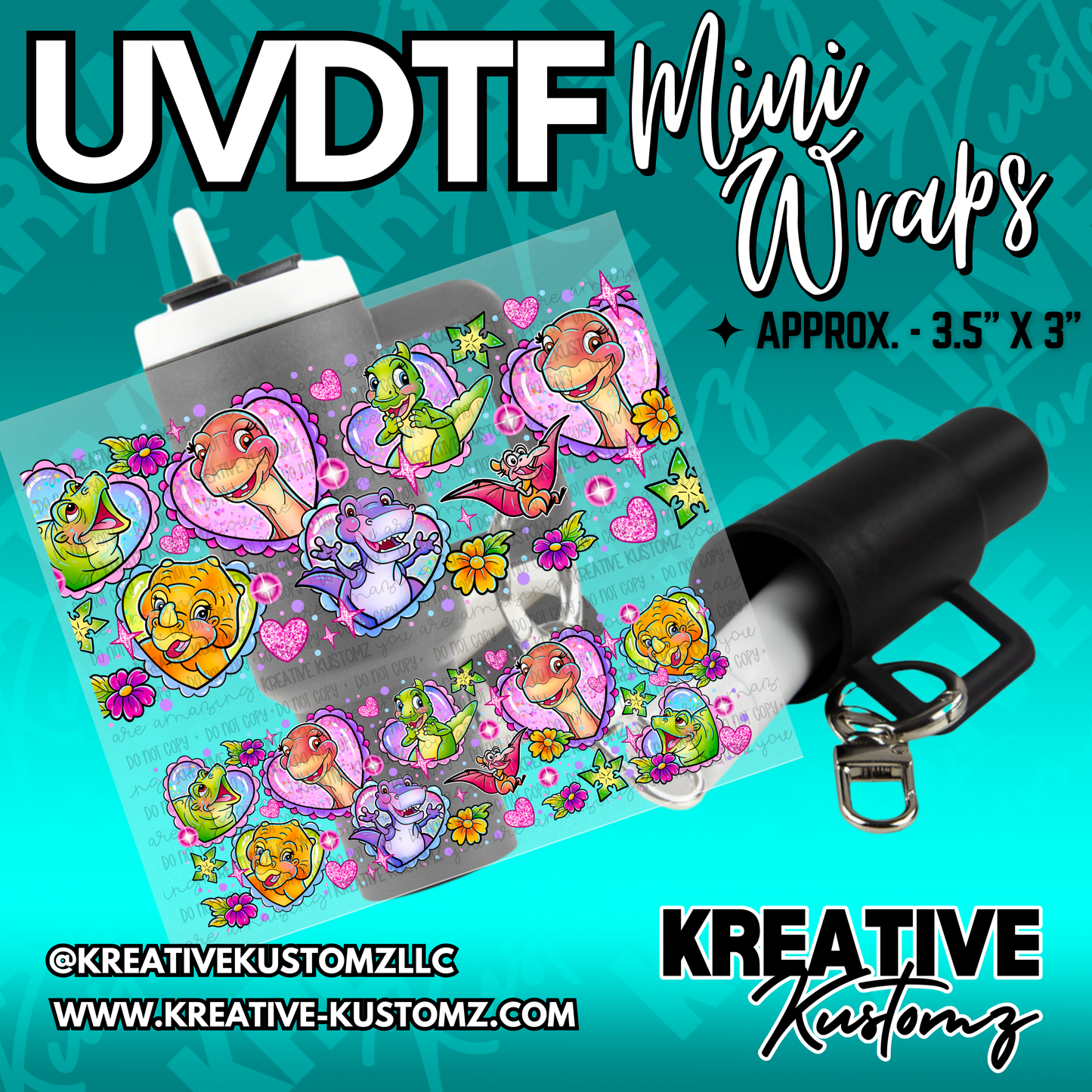 | UVDTF Mini Cup Keychain Wrap Decal