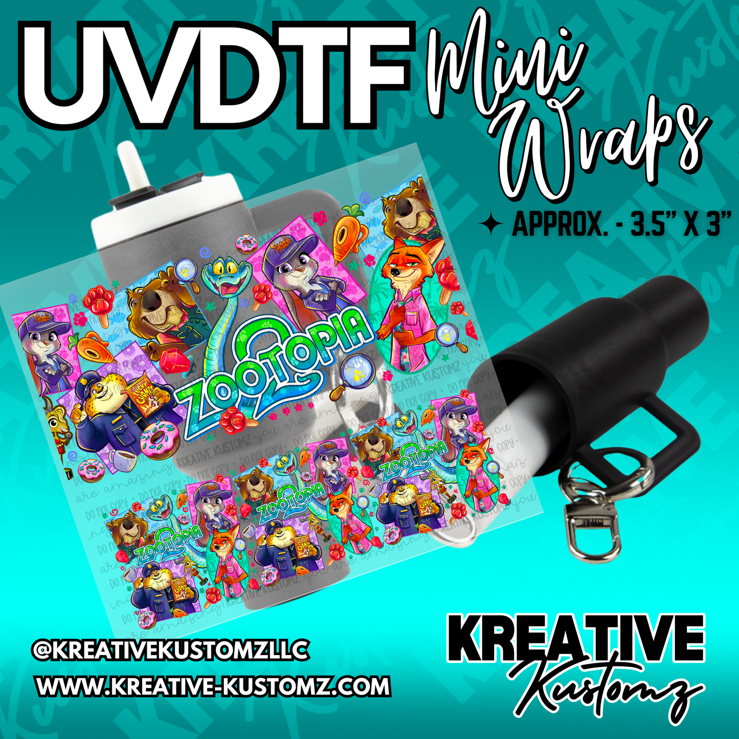 | UVDTF Mini Cup Keychain Wrap Decal
