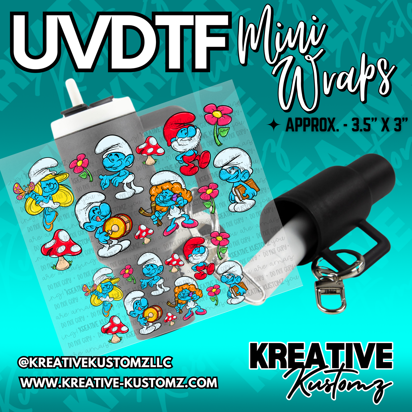 | UVDTF Mini Cup Keychain Wrap Decal