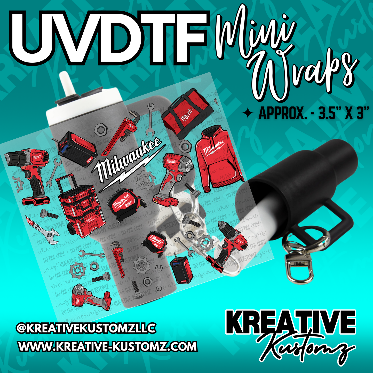 | UVDTF Mini Cup Keychain Wrap Decal