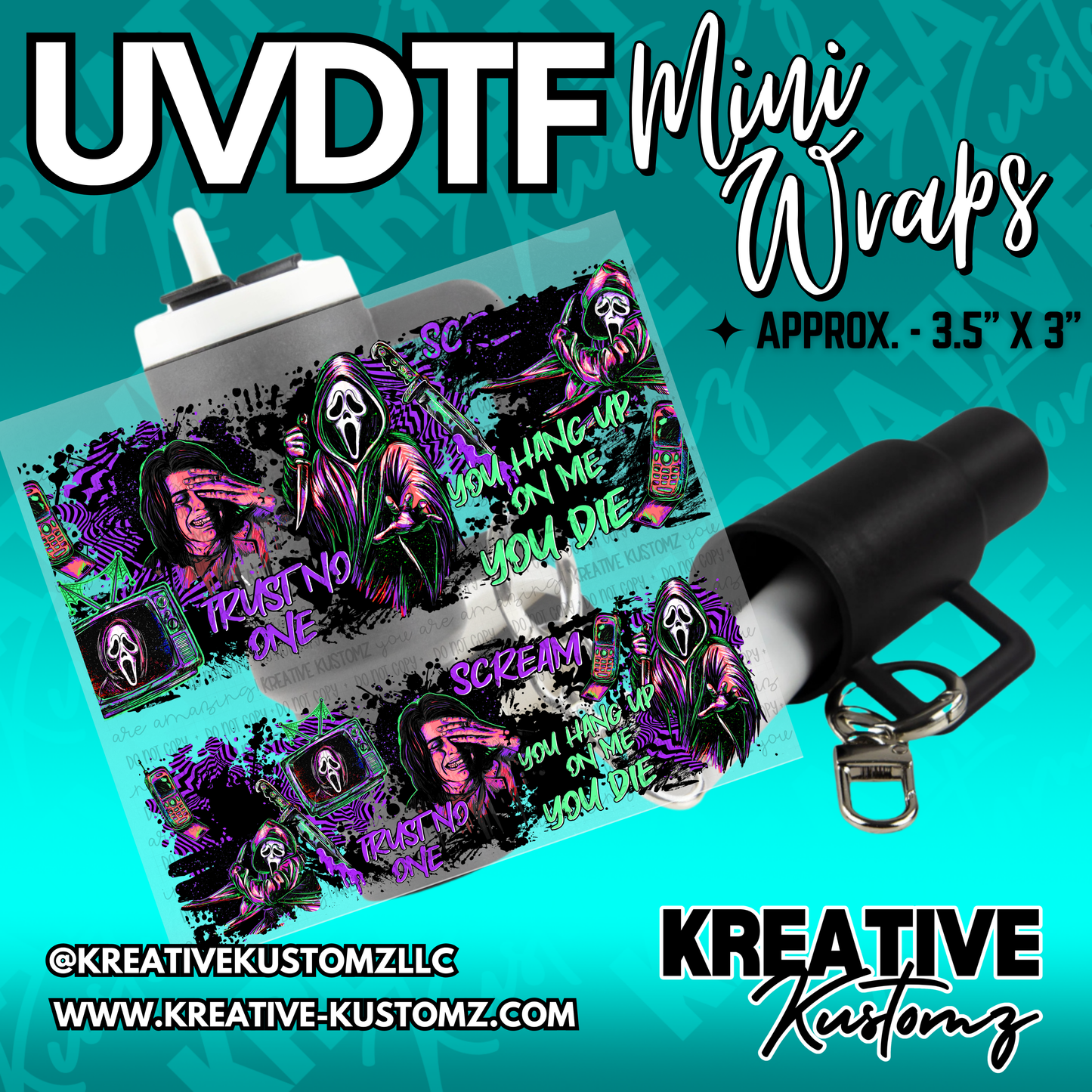 | UVDTF Mini Cup Keychain Wrap Decal