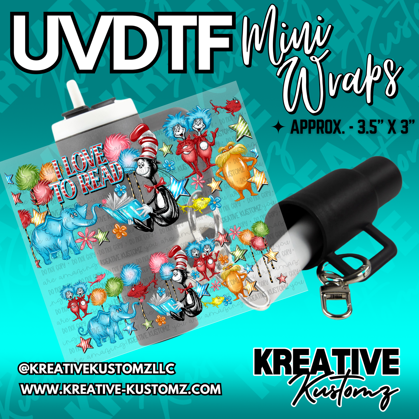 | UVDTF Mini Cup Keychain Wrap Decal