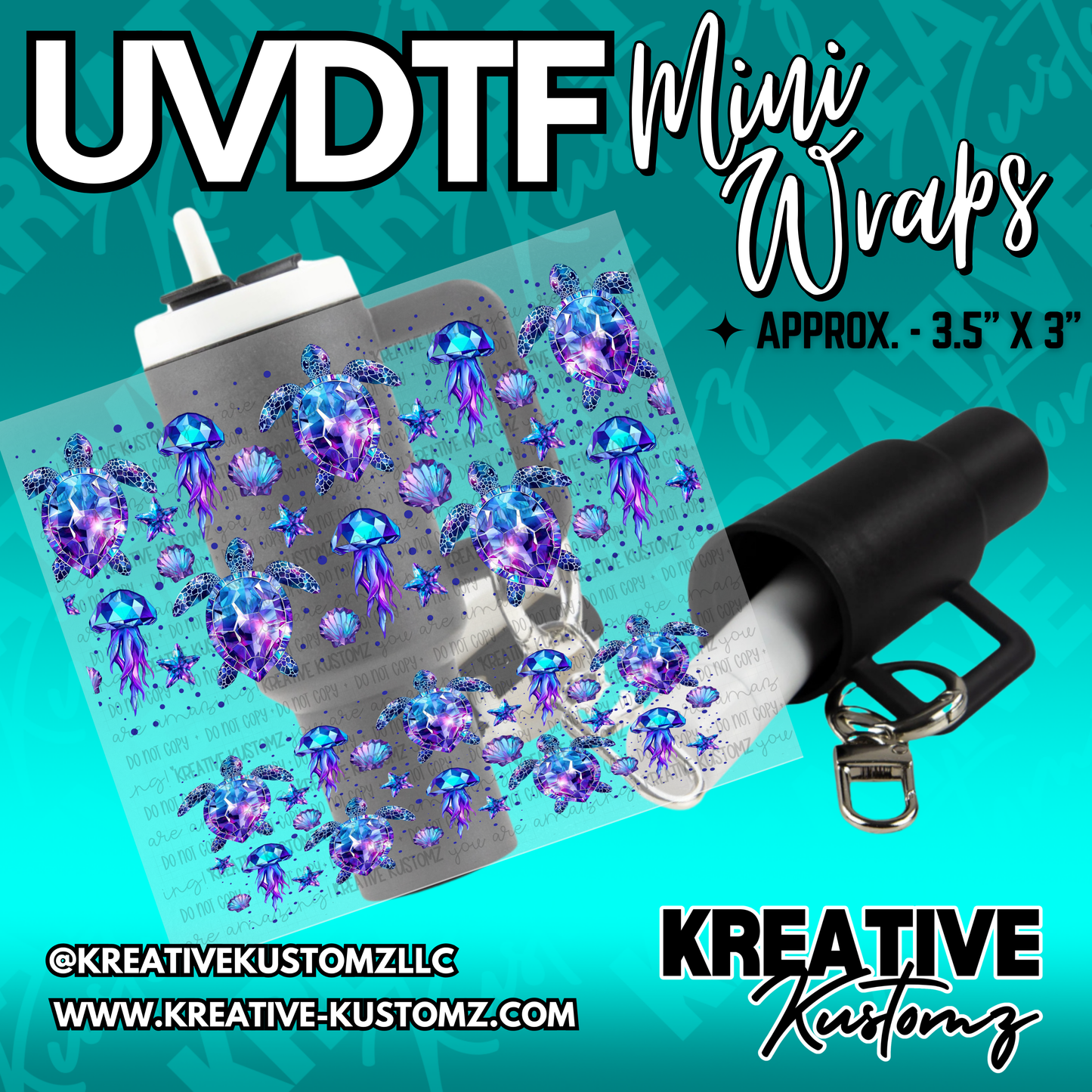 | UVDTF Mini Cup Keychain Wrap Decal