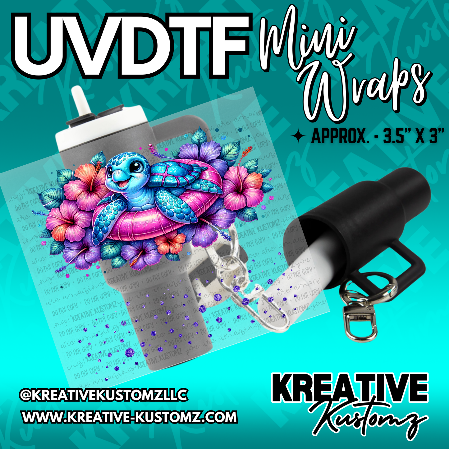 | UVDTF Mini Cup Keychain Wrap Decal