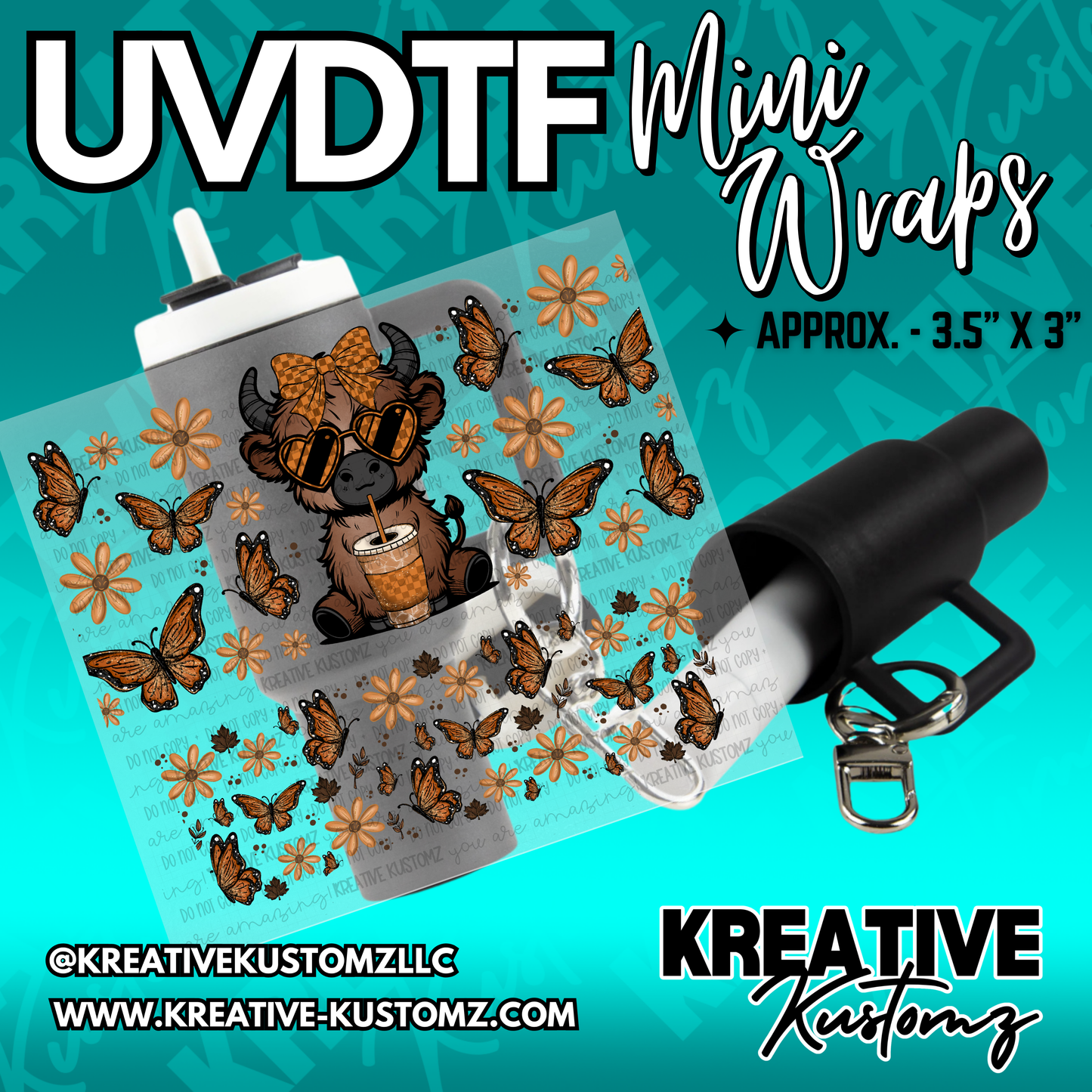 | UVDTF Mini Cup Keychain Wrap Decal