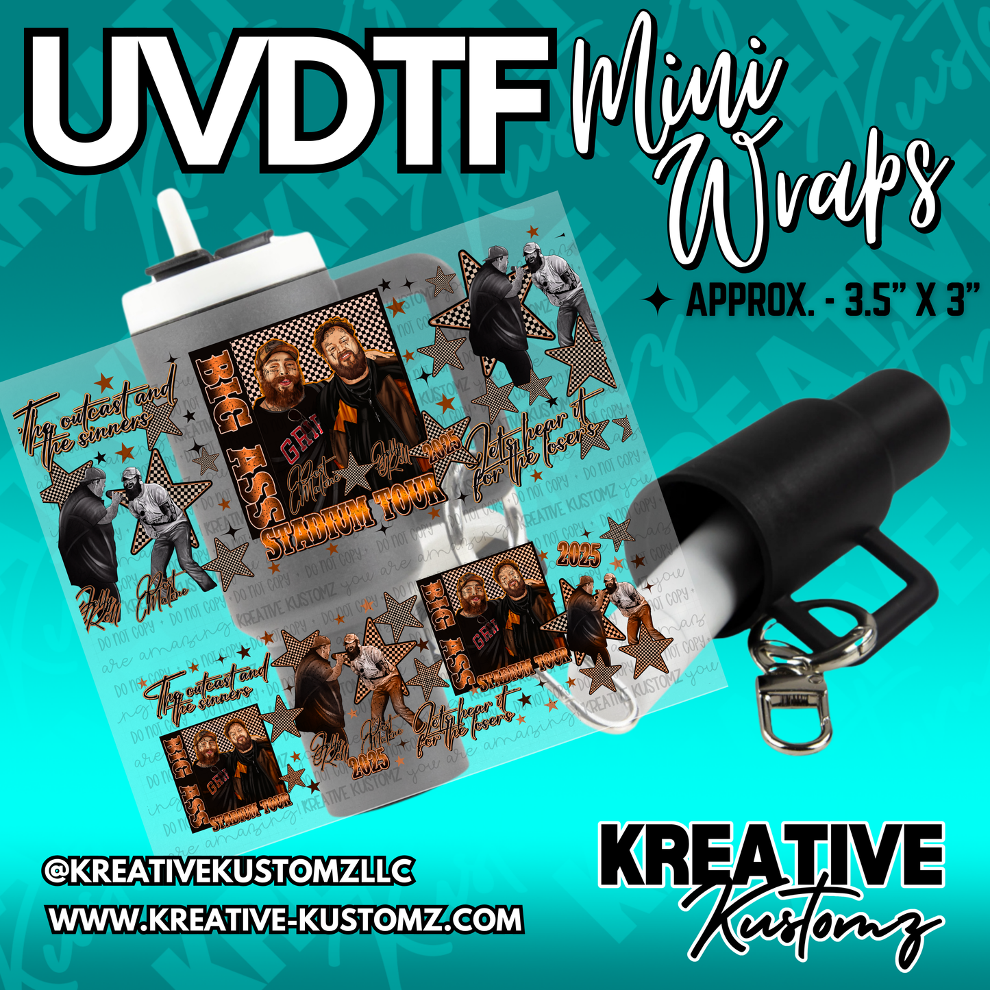 | UVDTF Mini Cup Keychain Wrap Decal