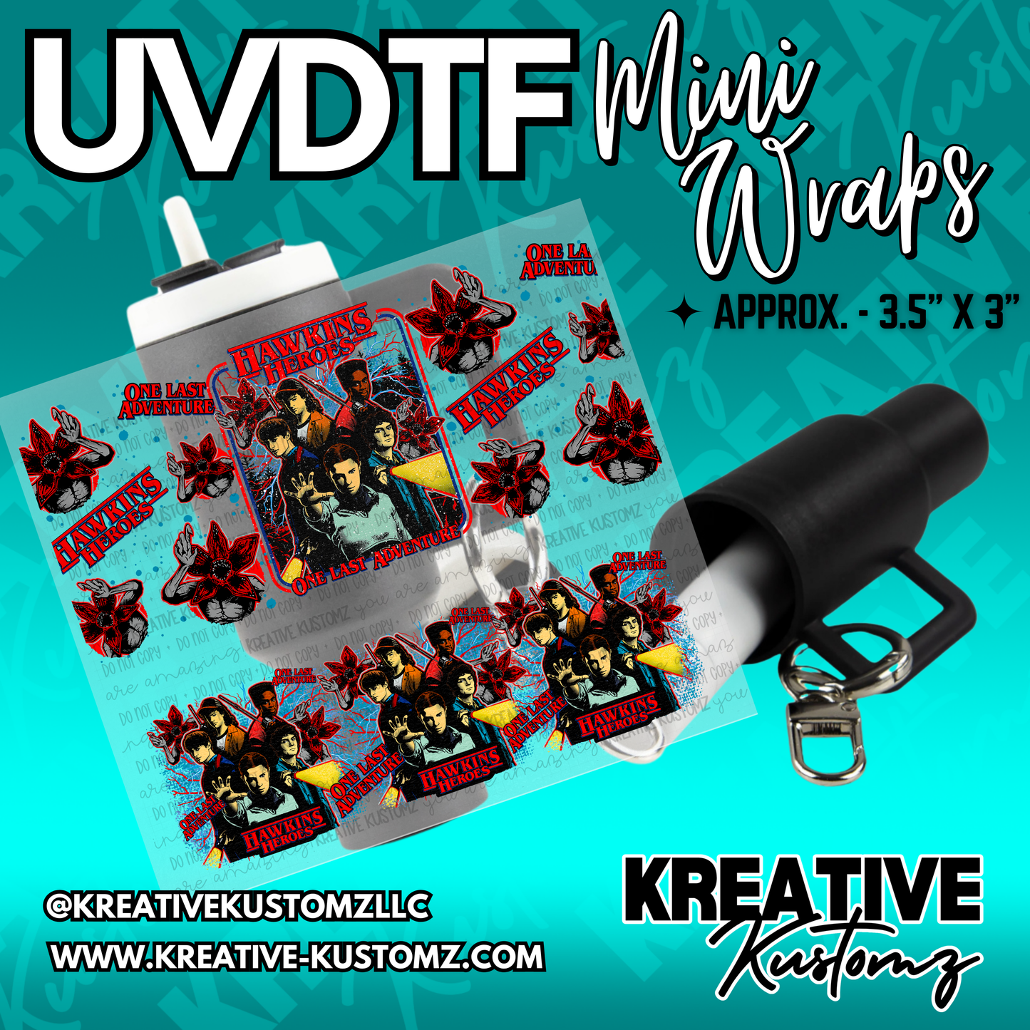 | UVDTF Mini Cup Keychain Wrap Decal