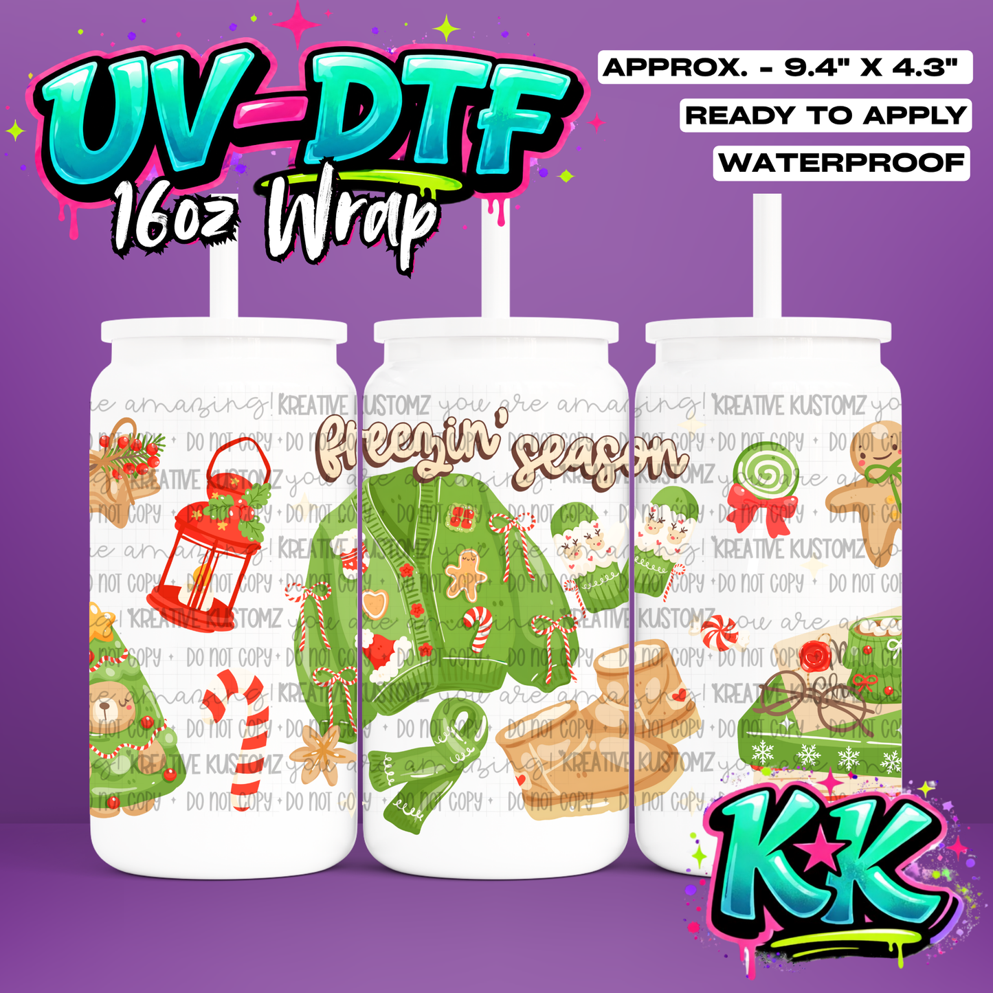 6851 | UV DTF Cup Wrap for 16oz Libbey Glass