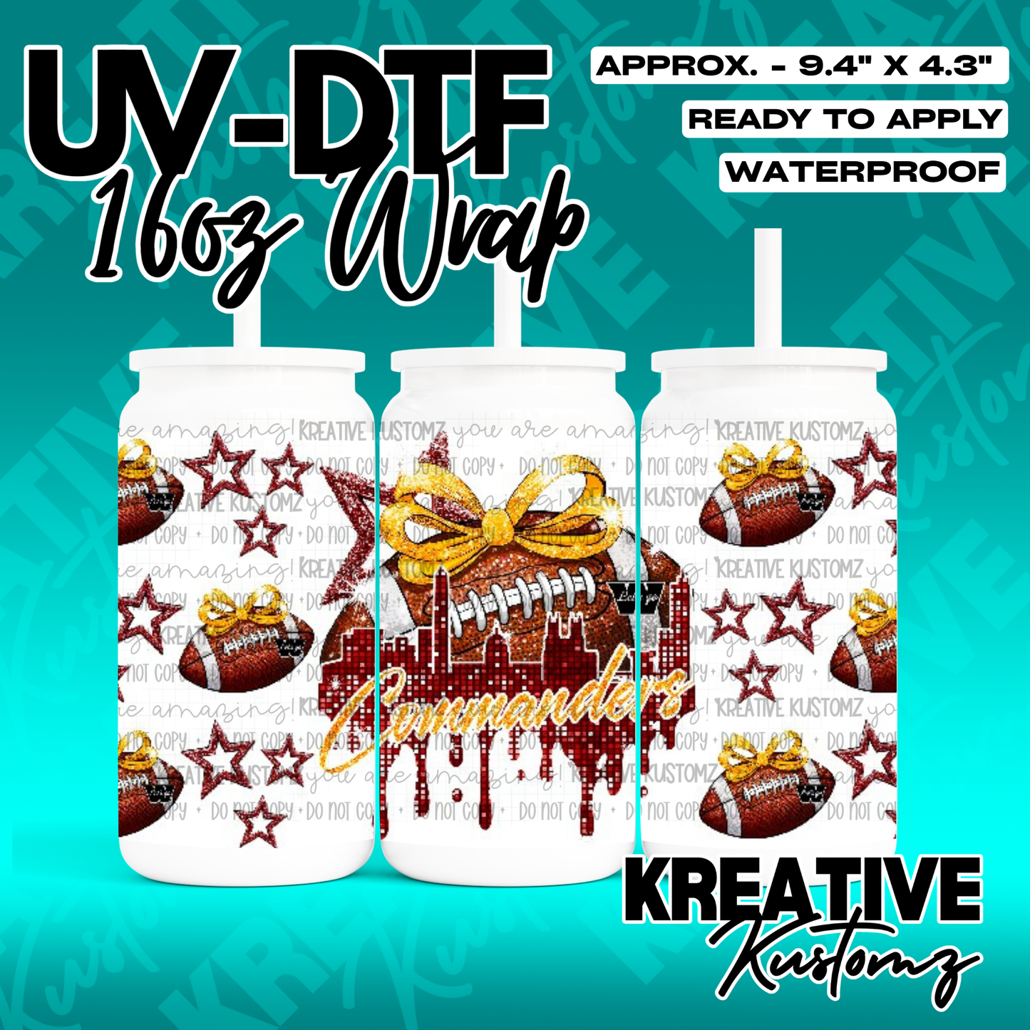 RTS | UV DTF Cup Wrap for 16oz Libbey Glass