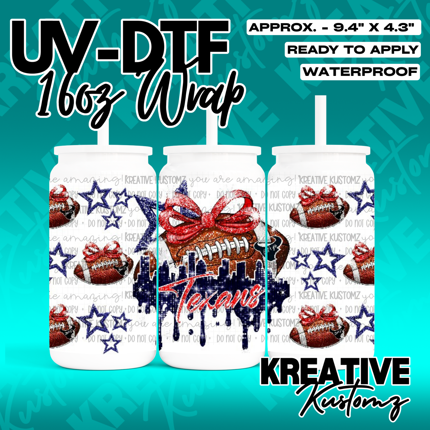 RTS | UV DTF Cup Wrap for 16oz Libbey Glass