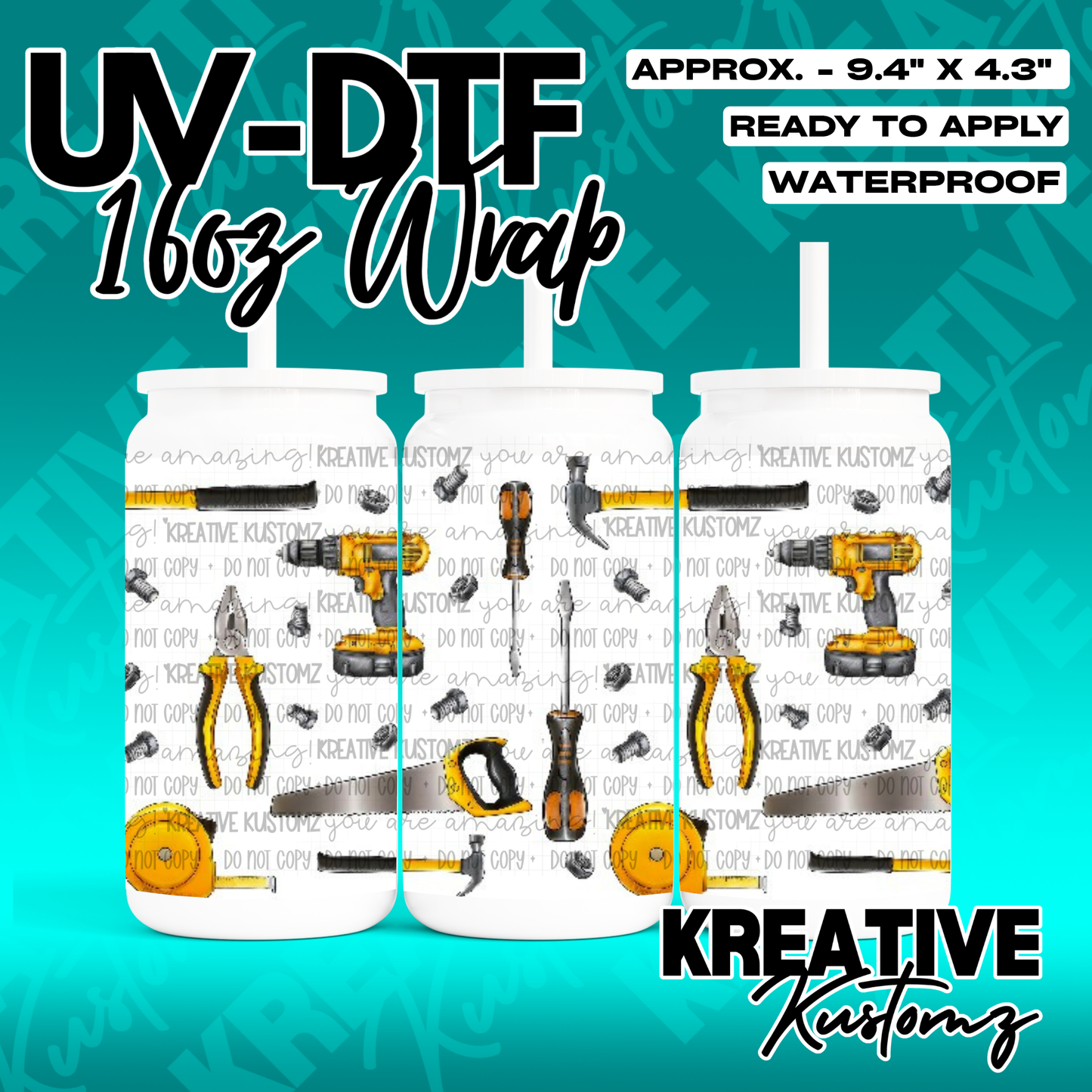 RTS | UV DTF Cup Wrap for 16oz Libbey Glass