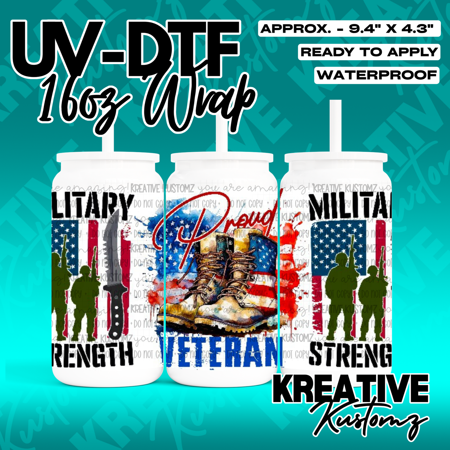 RTS | UV DTF Cup Wrap for 16oz Libbey Glass