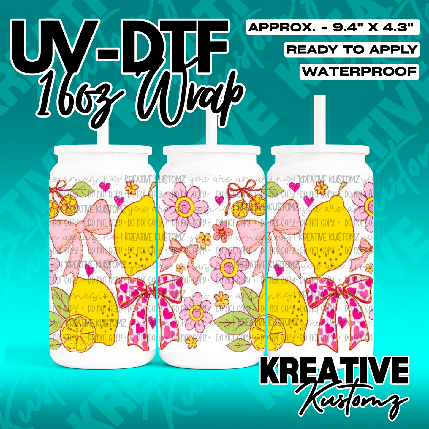 RTS | UV DTF Cup Wrap for 16oz Libbey Glass