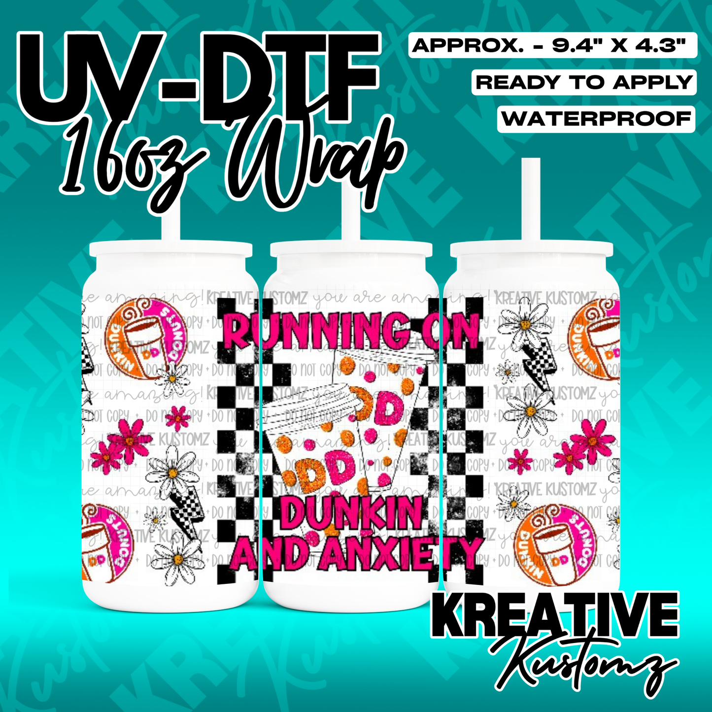 RTS | UV DTF Cup Wrap for 16oz Libbey Glass