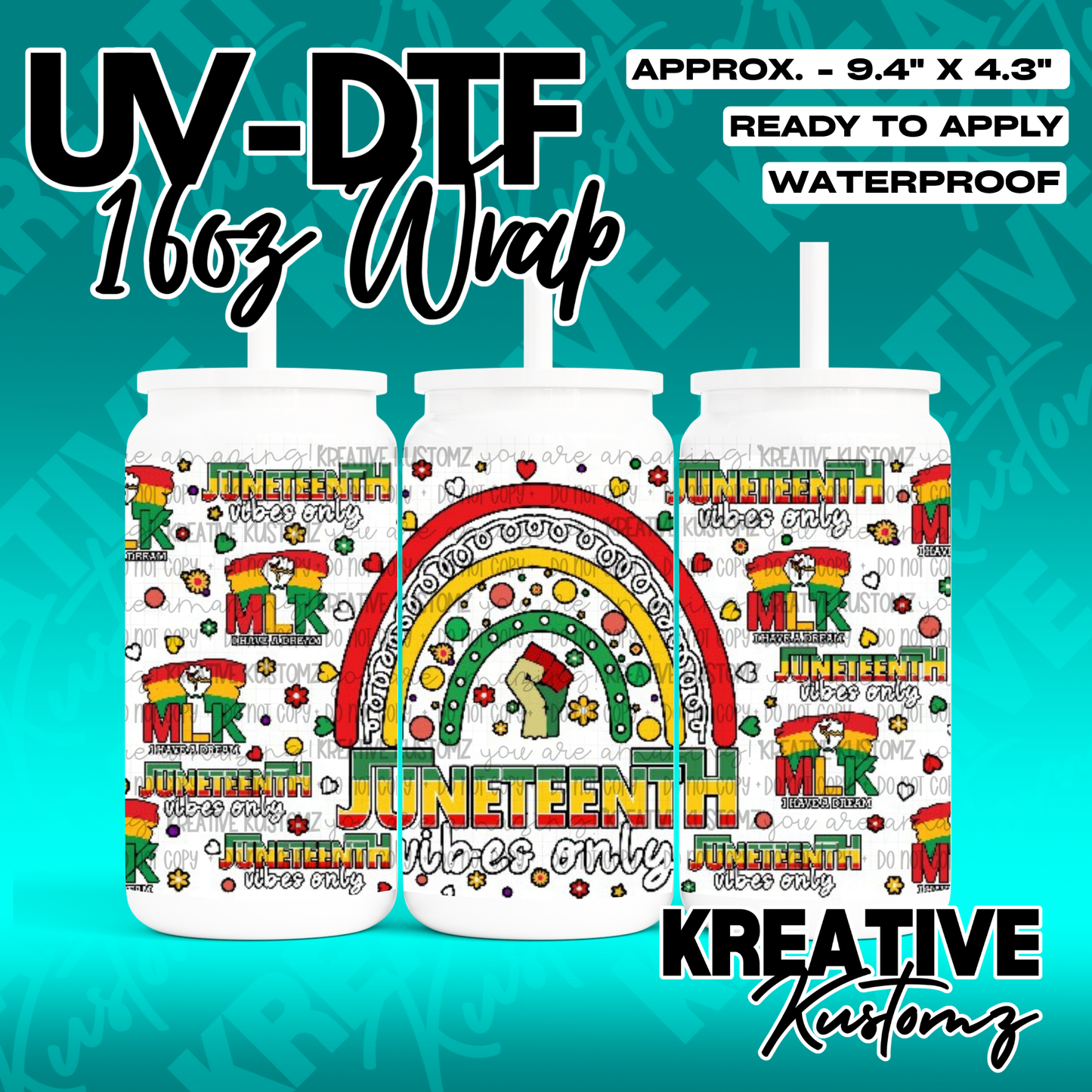 RTS | UV DTF Cup Wrap for 16oz Libbey Glass