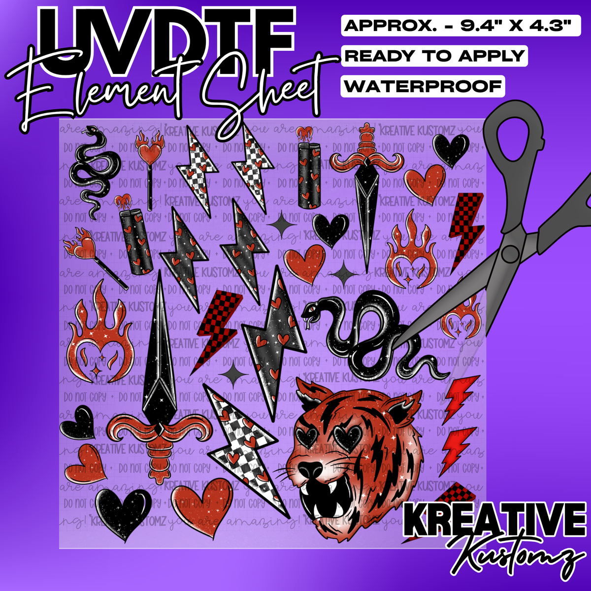 | UVDTF 10"x10" Element Sheet