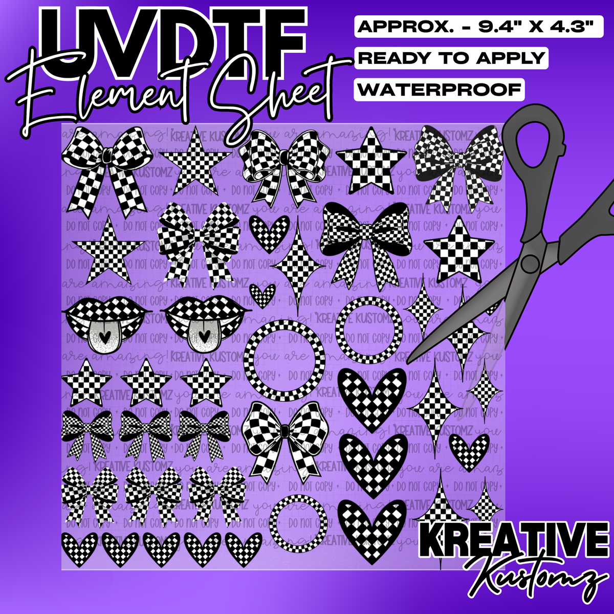 | UVDTF 10"x10" Element Sheet