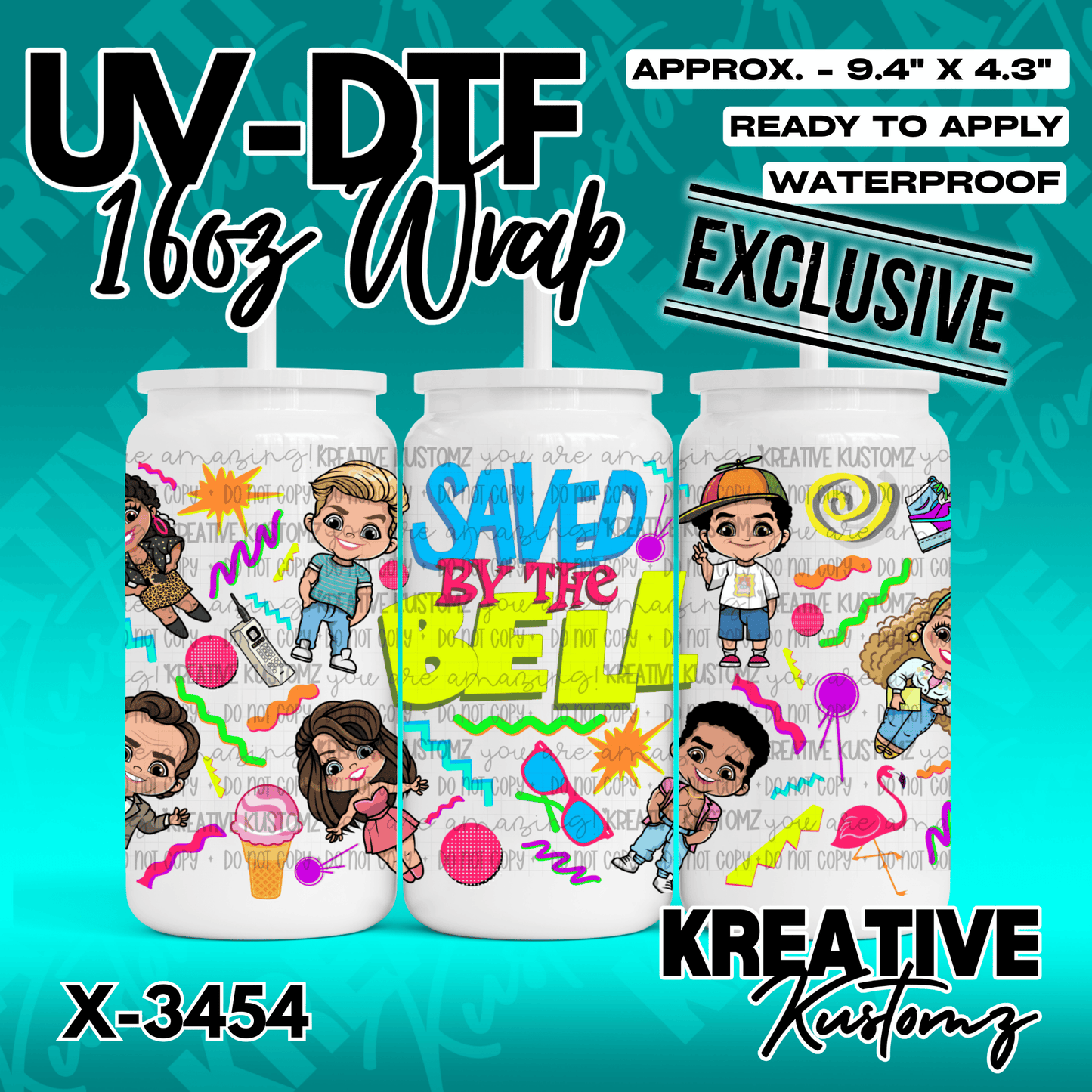 X-3454 | EXCLUSIVE | UVDTF | 16oz Glass Can Libbey Wrap