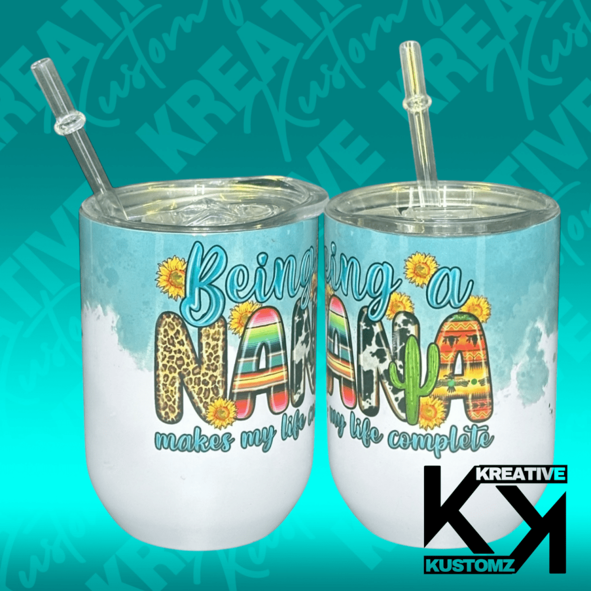 Being a Nana - 12oz Stemless Wine - Kreative Kustomz