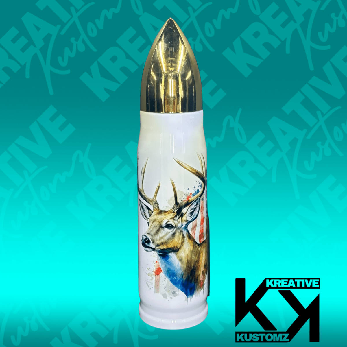 Buck Flag - 17oz Bullet Tumbler - Kreative Kustomz
