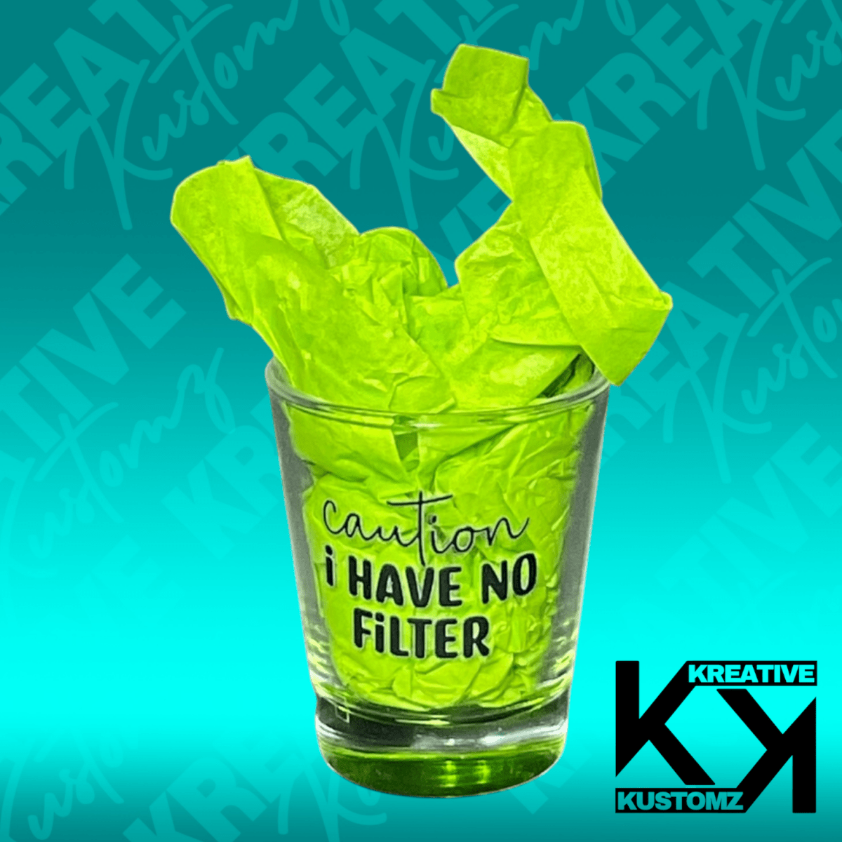 Caution Shot Glass - Kreative Kustomz