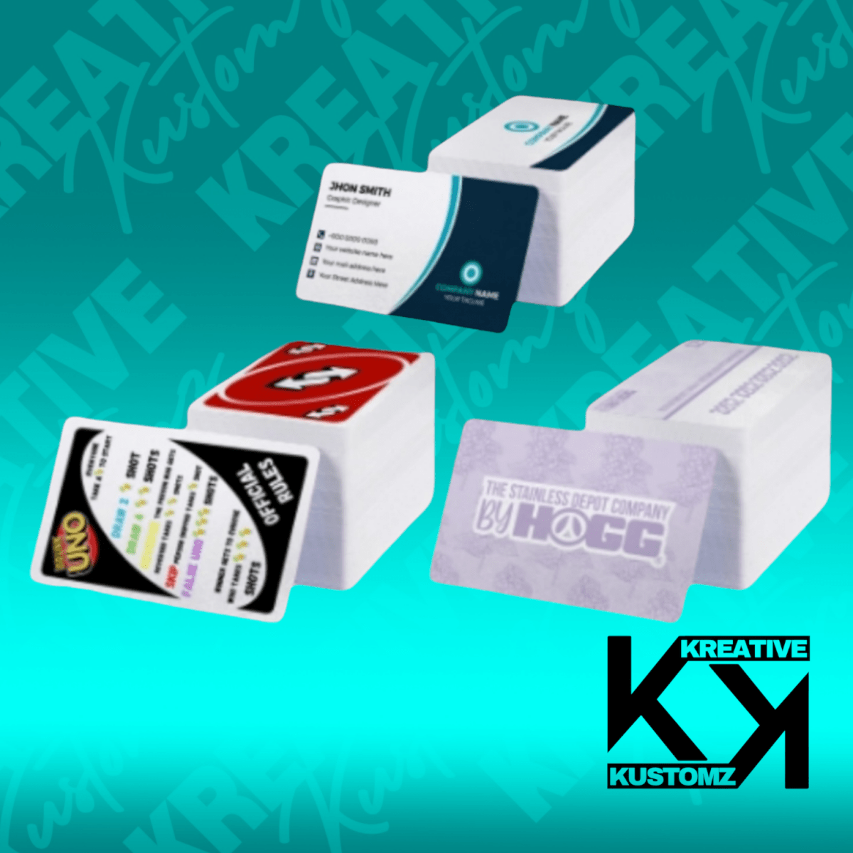 Custom Stainless Business/Playing Cards - Kreative Kustomz