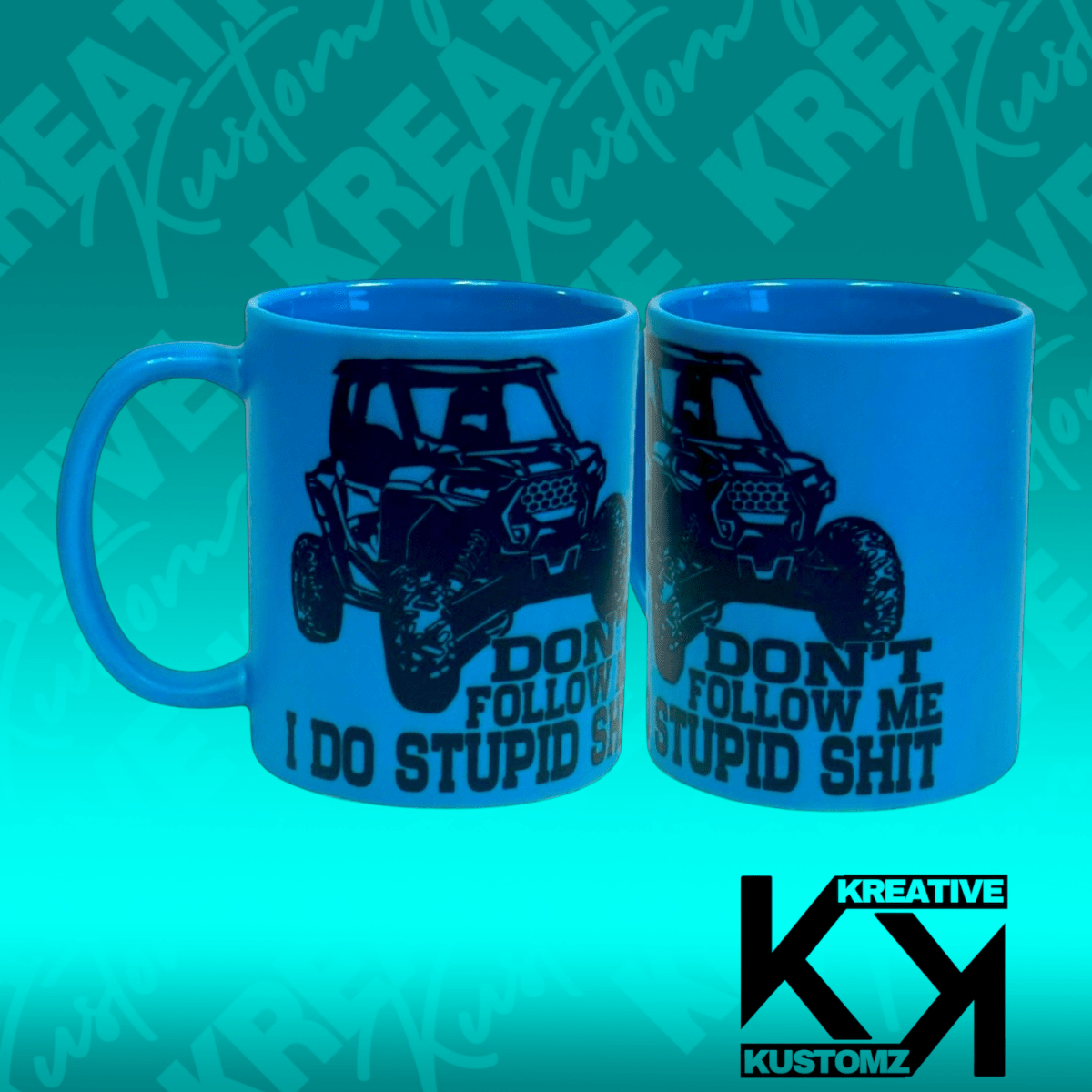 Don’t Follow Me 11oz Mug - Matte Blue - Kreative Kustomz