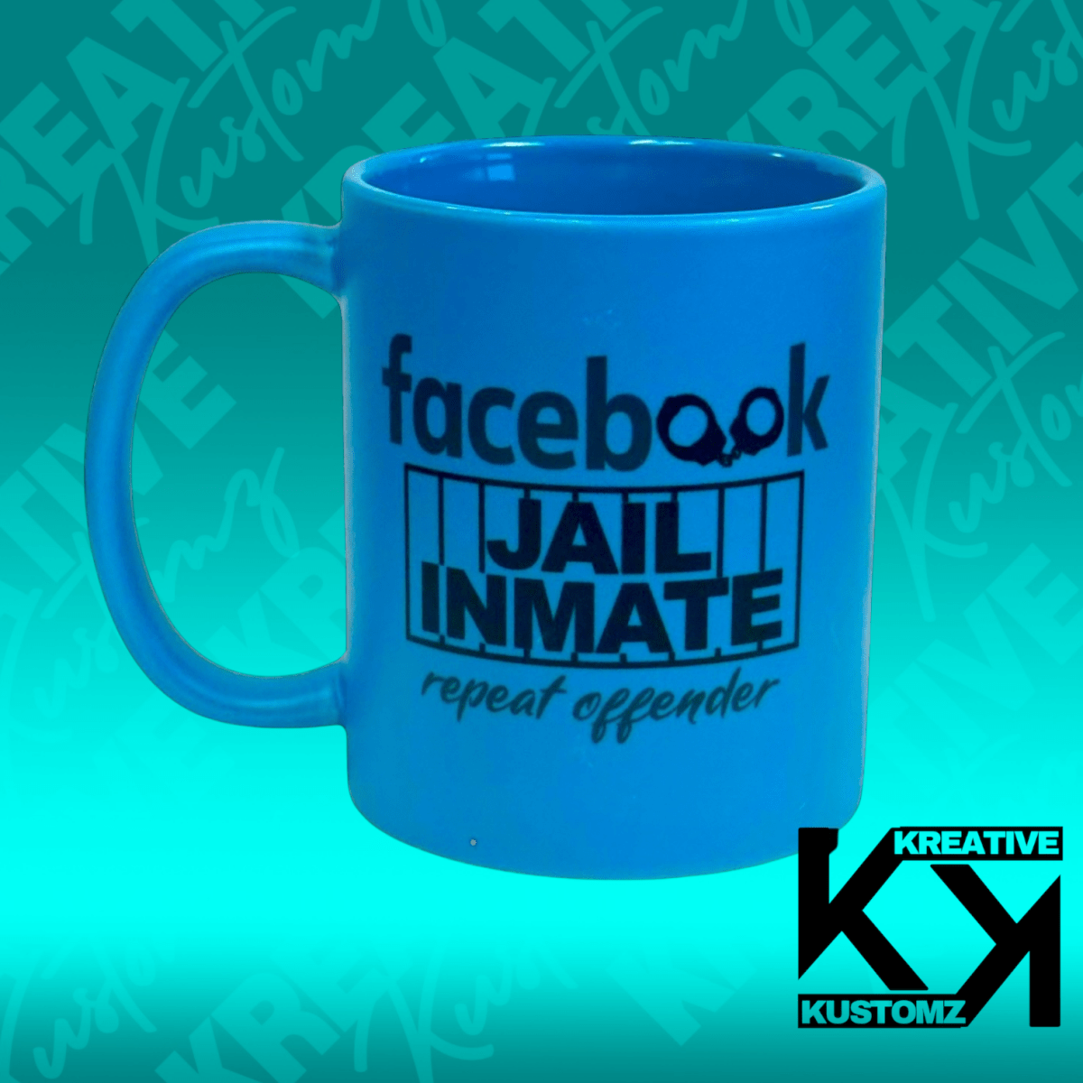 Facebook Jail 11oz Mug - Matte Blue - Kreative Kustomz
