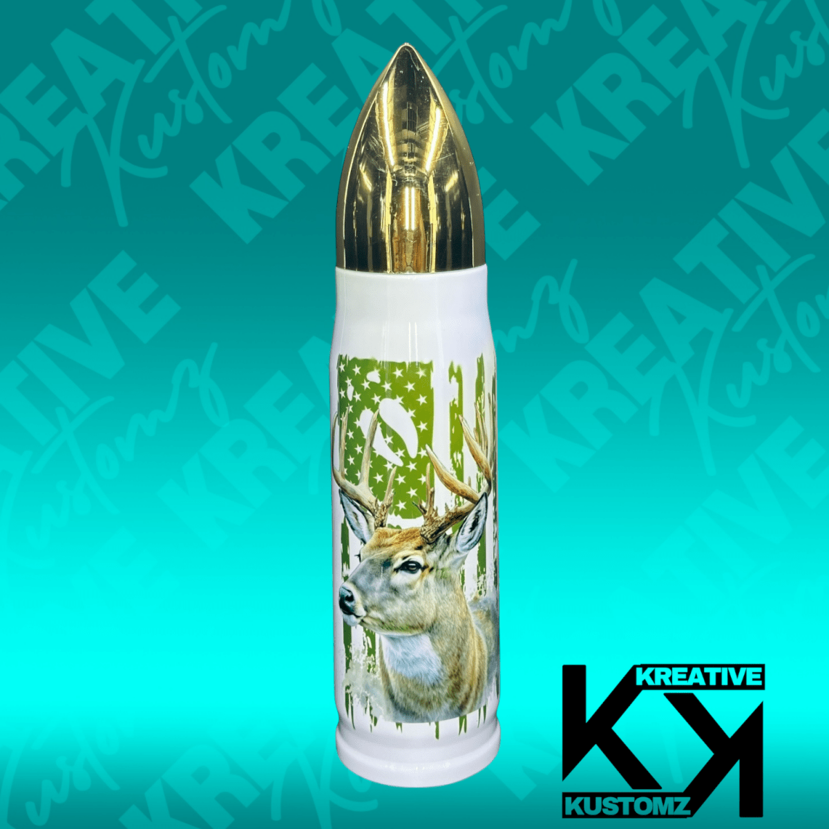 Green Buck Flag - 17oz Bullet Tumbler - Kreative Kustomz