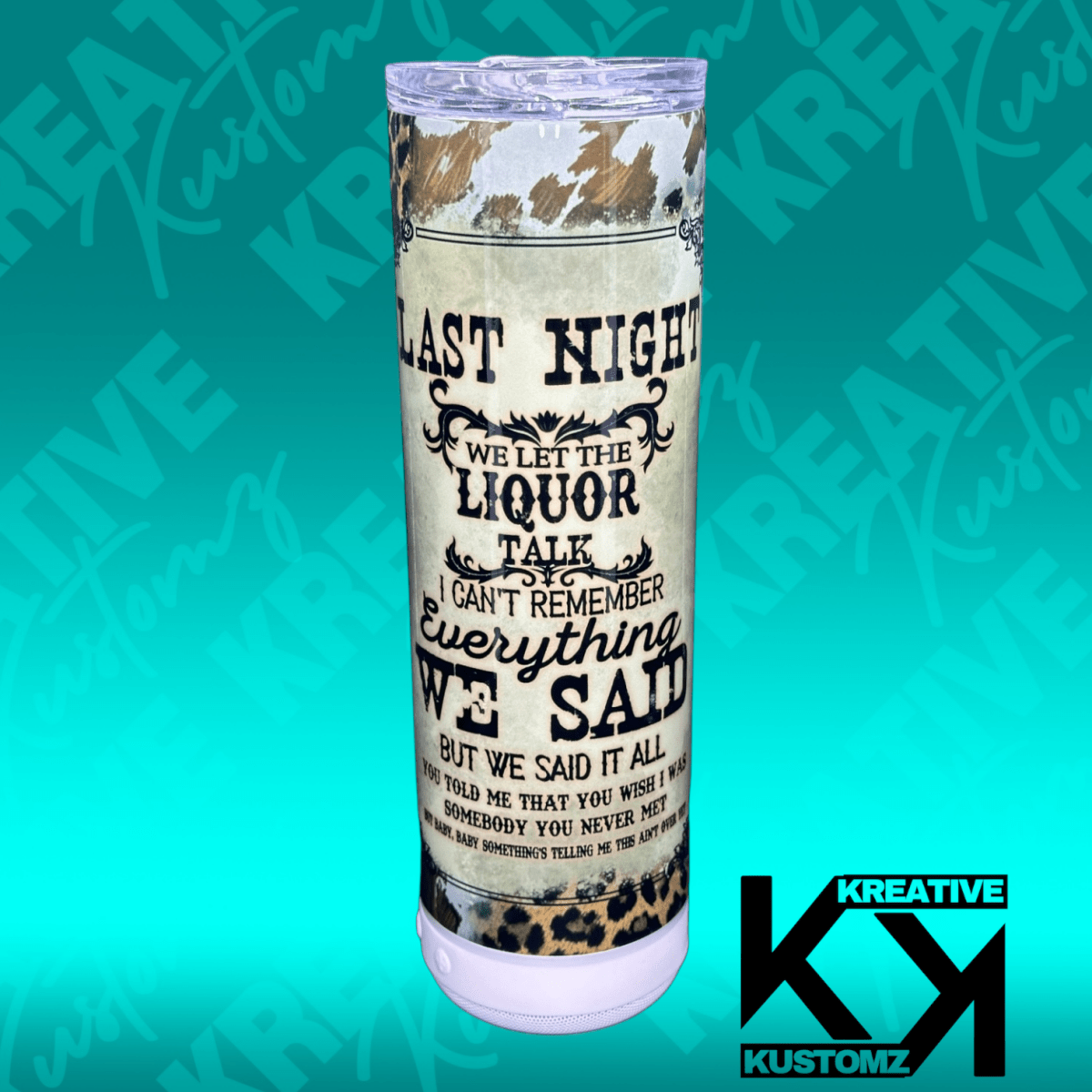 Liquor Talk - 20oz Speaker Tumbler - Kreative Kustomz