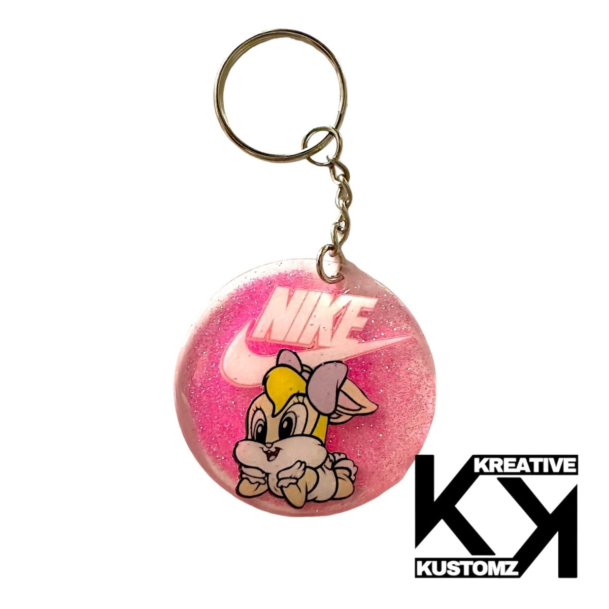 Lola Bunny Keychain - Pink Glitter - Kreative Kustomz