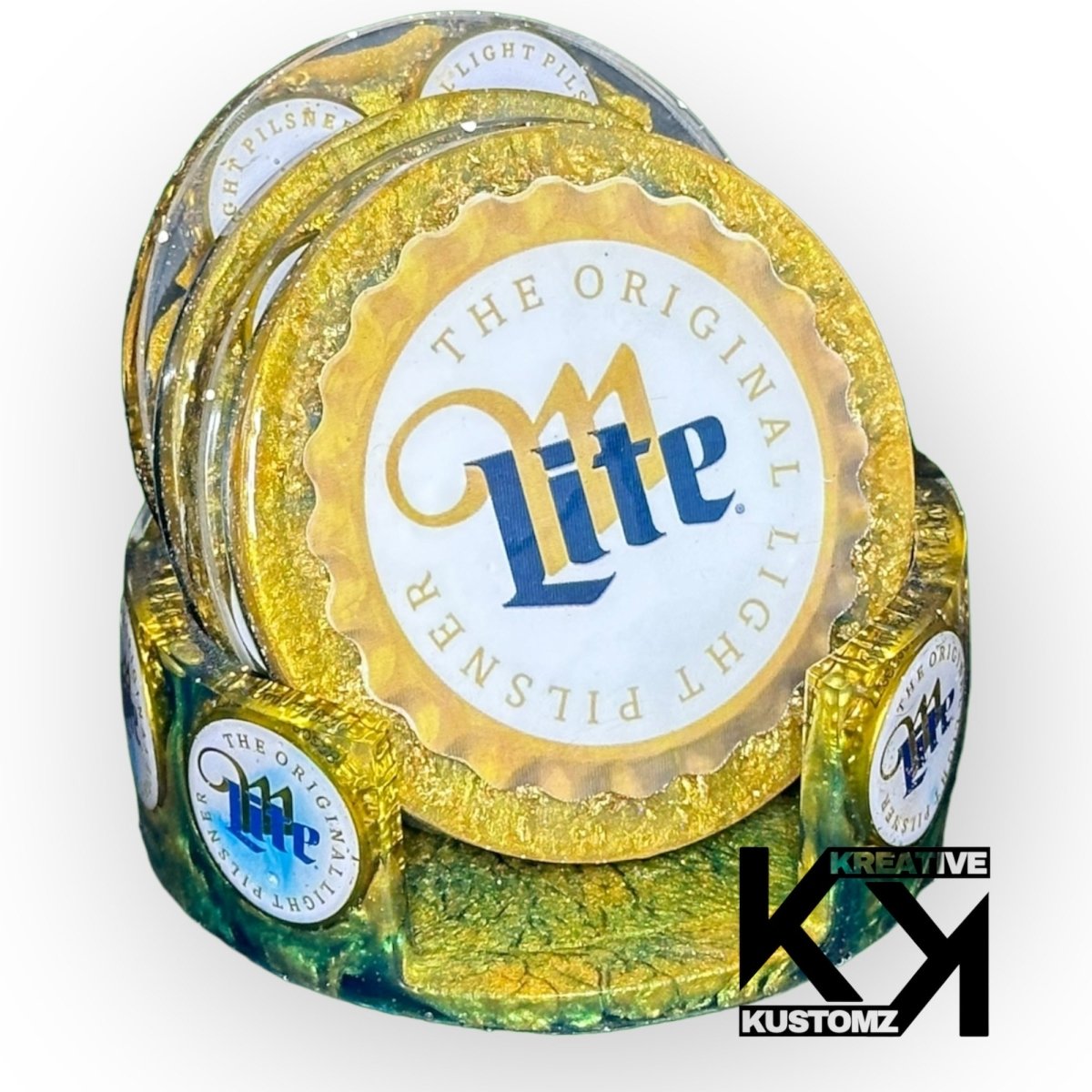 Miller Lite Round Coaster Set - Kreative Kustomz