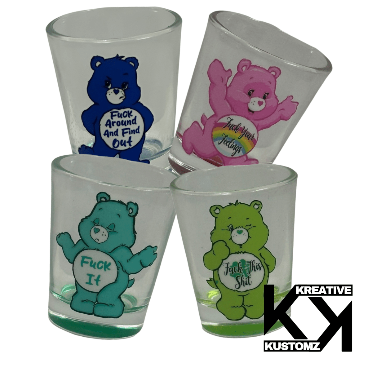 Naughty Bears Shot Glass Set 2 - Kreative Kustomz