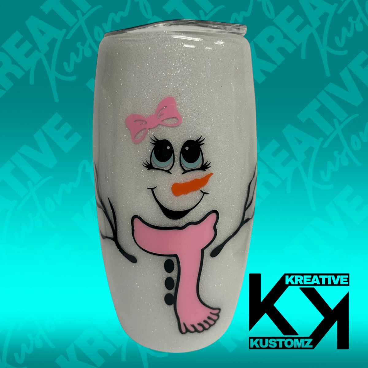 Stemless Snowman Wine Tumbler - Perfect for Your Holiday Celebration - Bottle, Drinkware - Kreative Kustomz