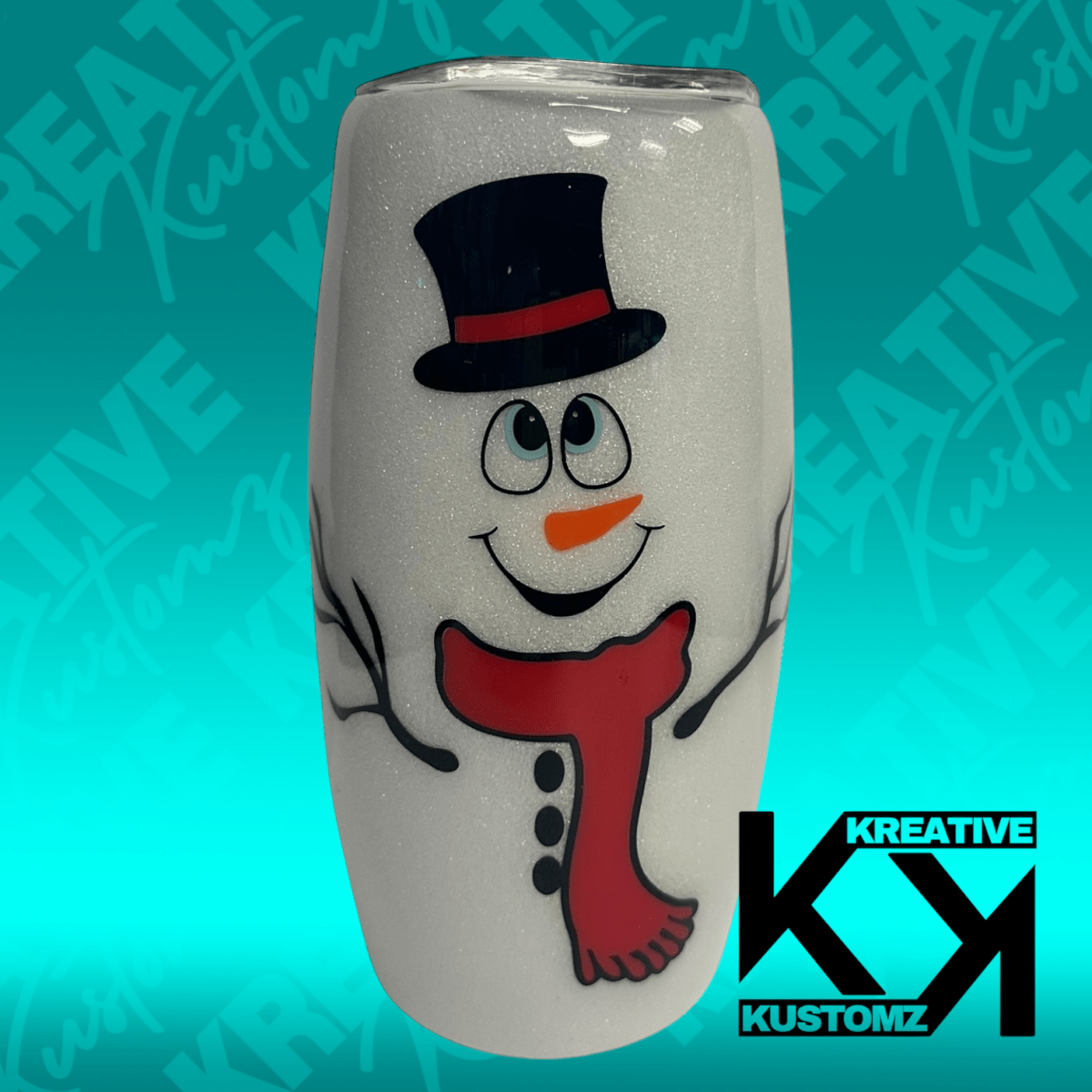 Stemless Snowman Wine Tumbler - Perfect for Your Holiday Celebration - Bottle, Drinkware - Kreative Kustomz