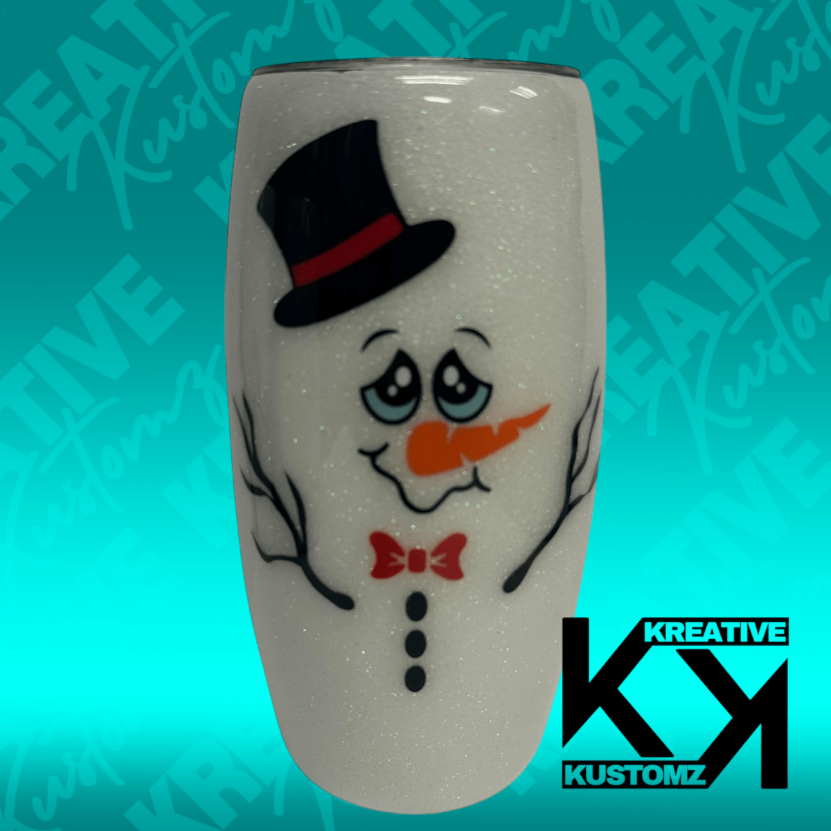 Stemless Snowman Wine Tumbler - Perfect for Your Holiday Celebration - Bottle, Drinkware - Kreative Kustomz