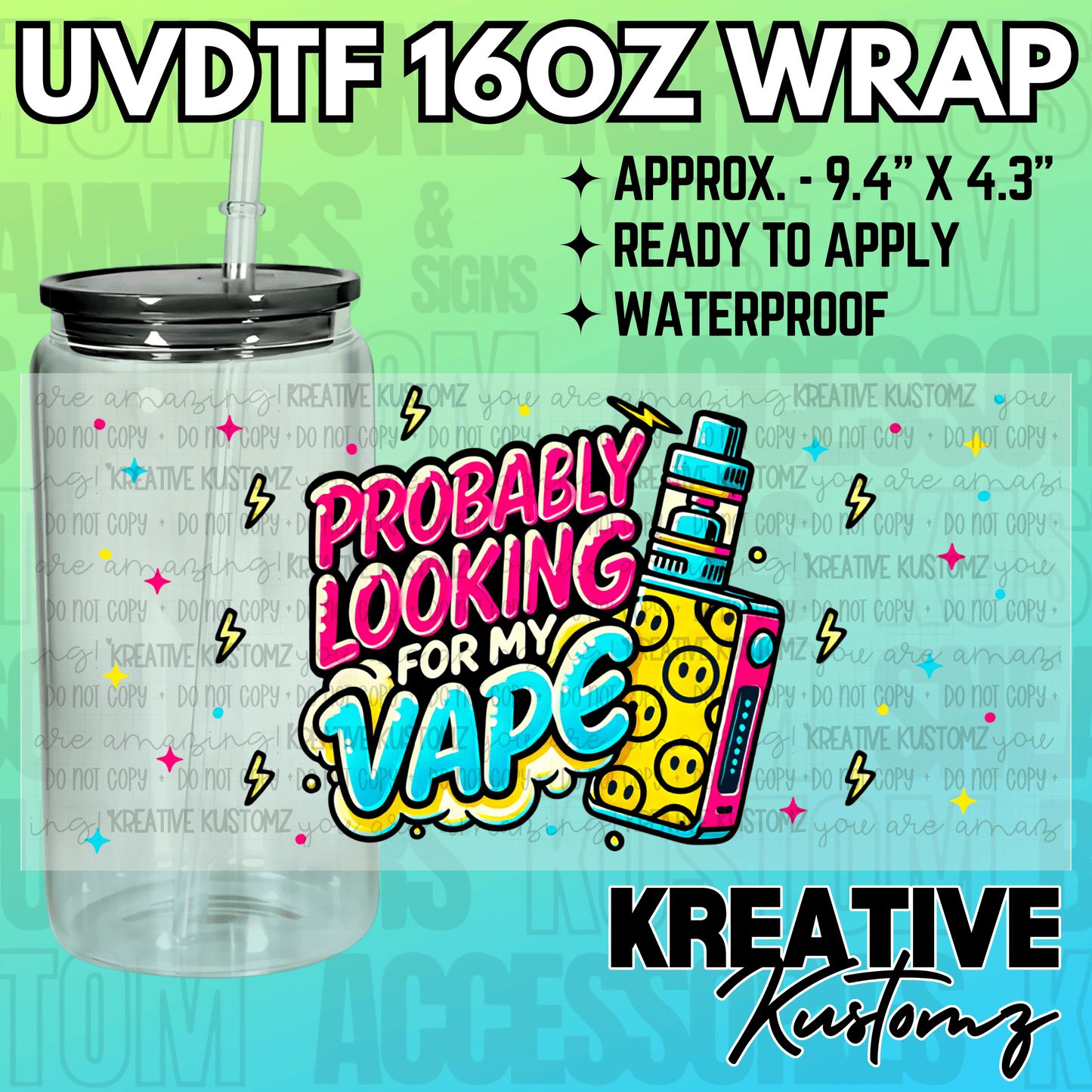 KK-2257 | UVDTF | 16oz Glass Can Libbey Wrap