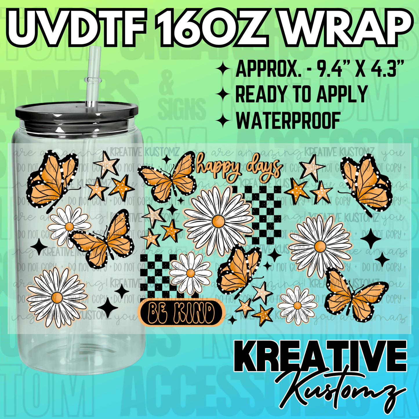 KK-2178 | UVDTF | 16oz Glass Can Libbey Wrap