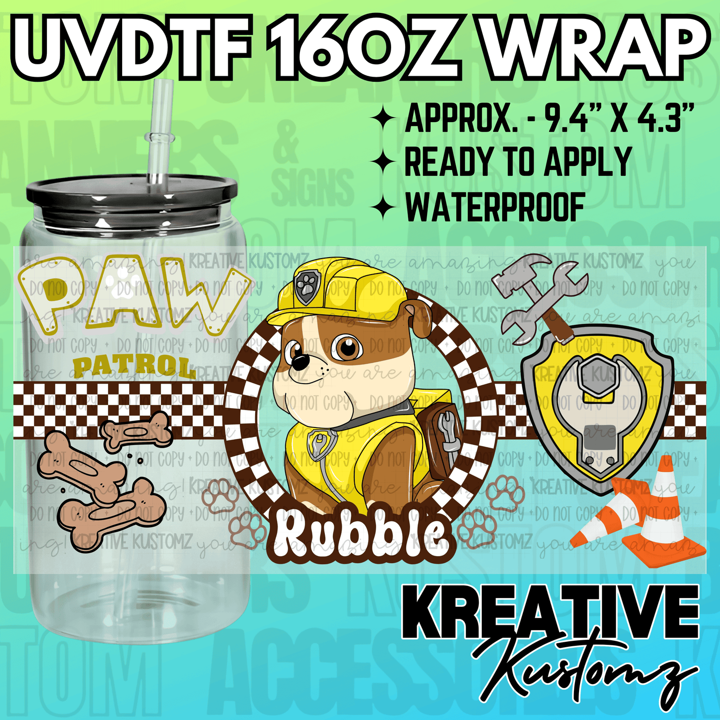 KK-2457 | UVDTF | 16oz Glass Can Libbey Wrap