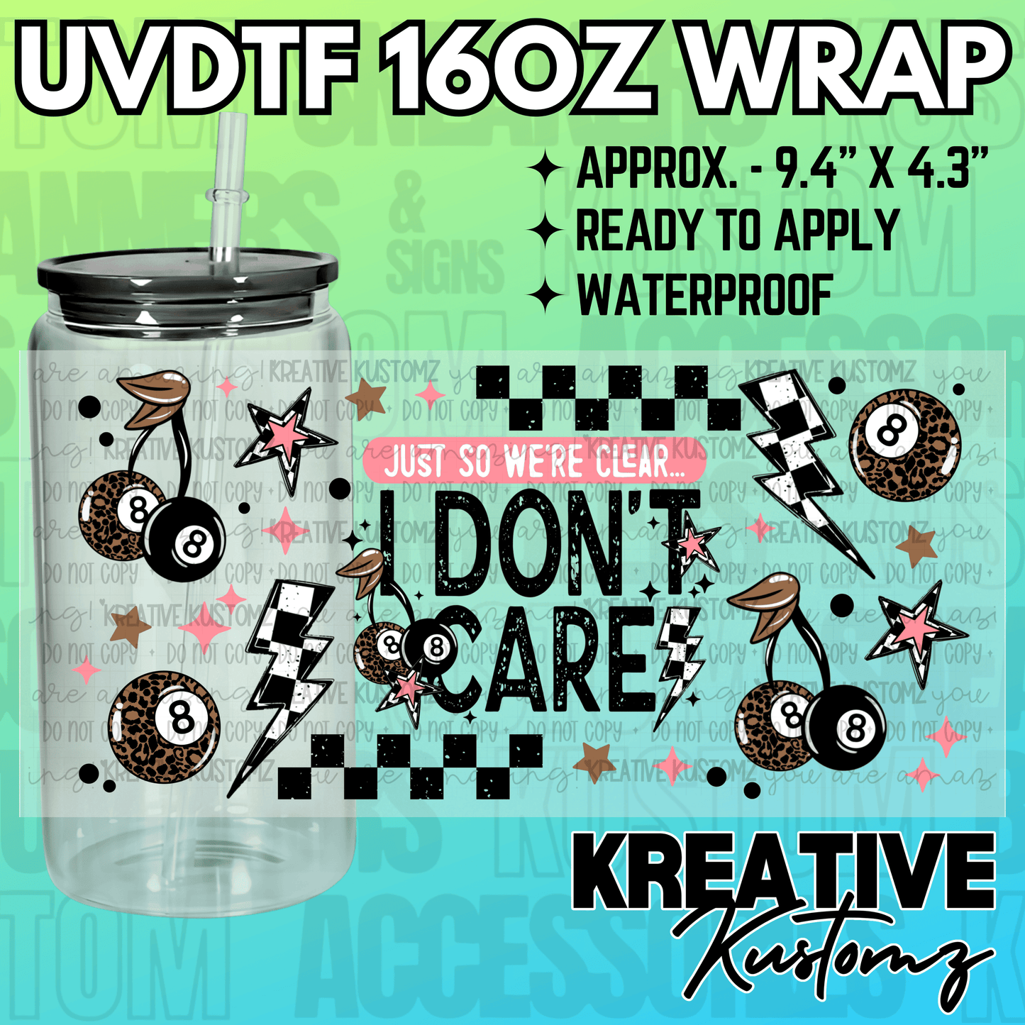 KK-2433 | UVDTF | 16oz Glass Can Libbey Wrap