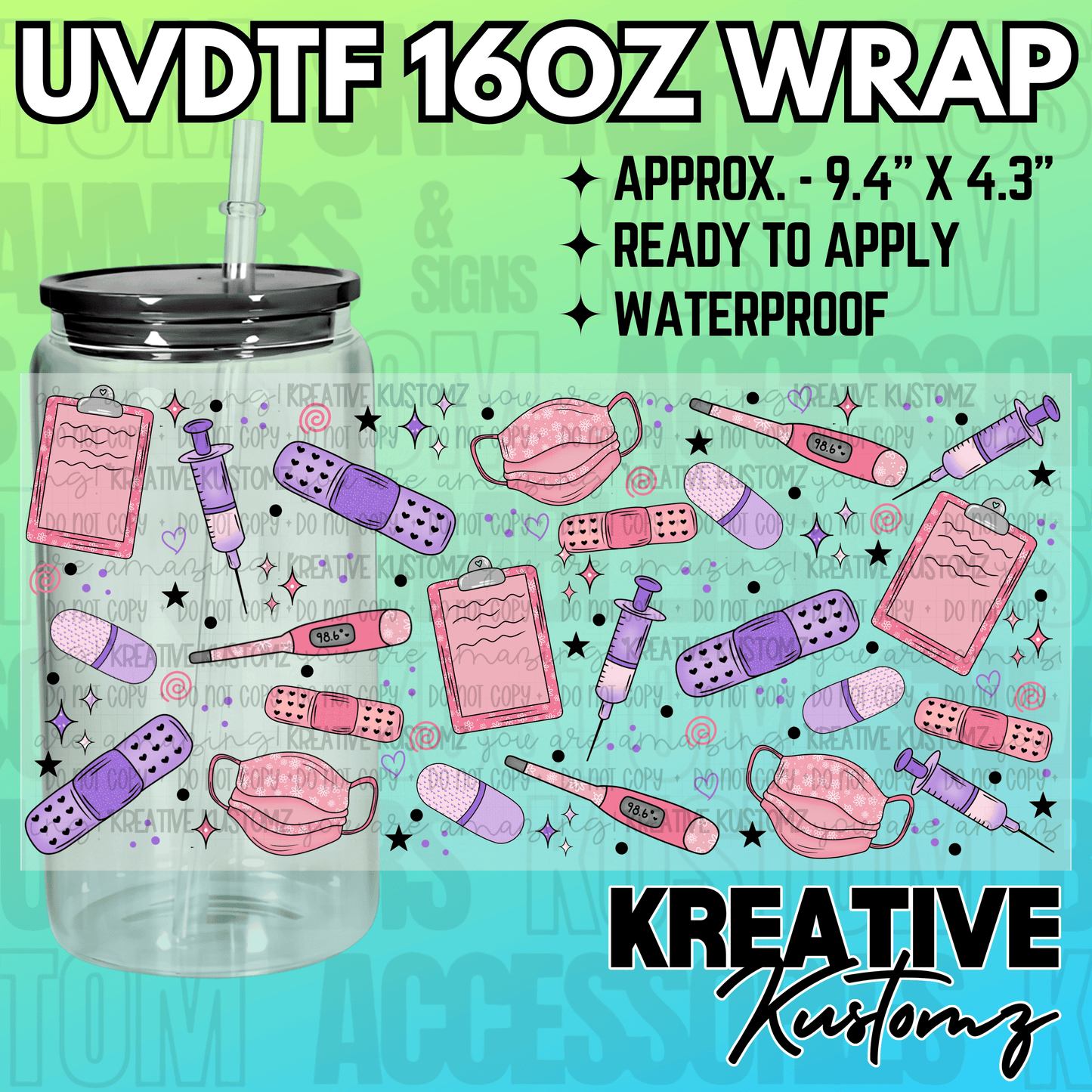 KK-2413 | UVDTF | 16oz Glass Can Libbey Wrap