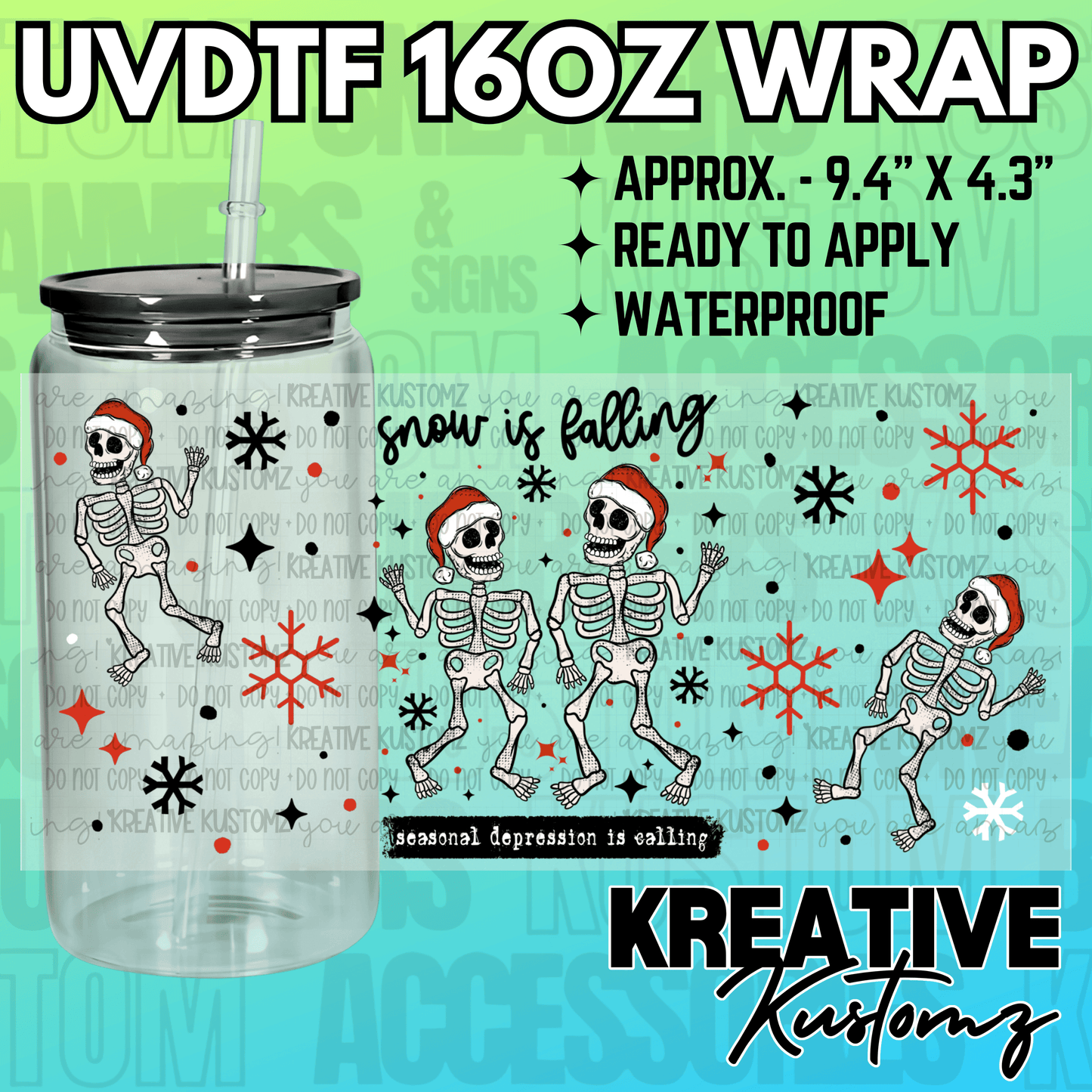 KK-2371 | UVDTF | 16oz Glass Can Libbey Wrap