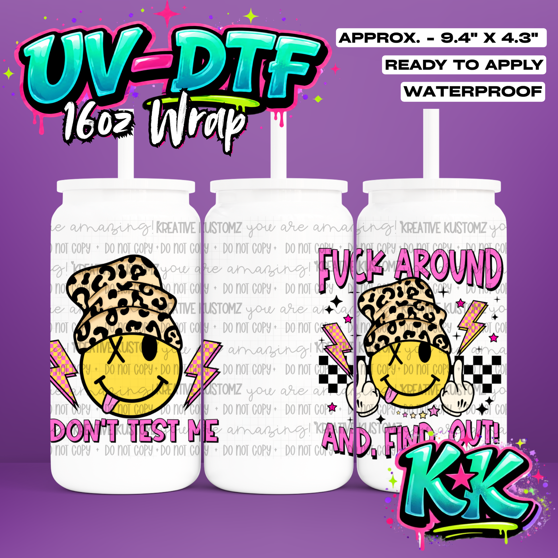 0003 | UV DTF Cup Wrap for 16oz Libbey Glass