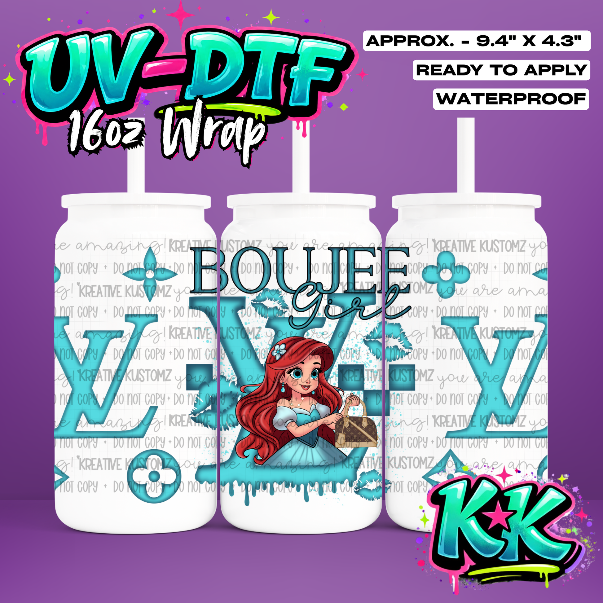 0006 | UV DTF Cup Wrap for 16oz Libbey Glass