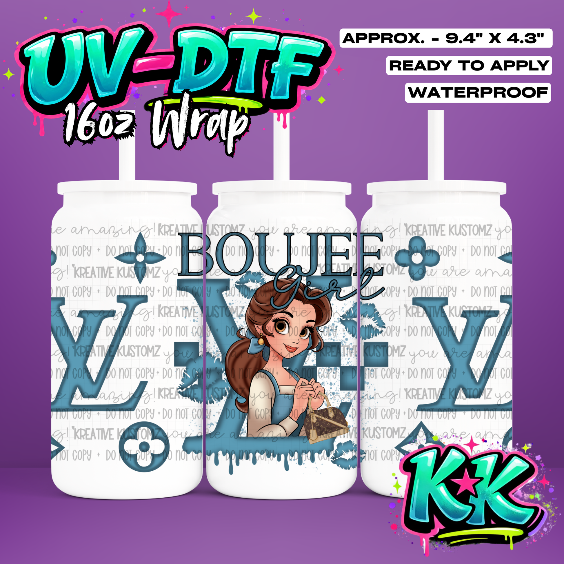 0008 | UV DTF Cup Wrap for 16oz Libbey Glass