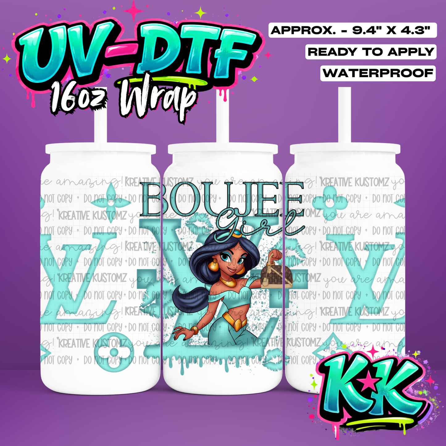 0009 | UV DTF Cup Wrap for 16oz Libbey Glass