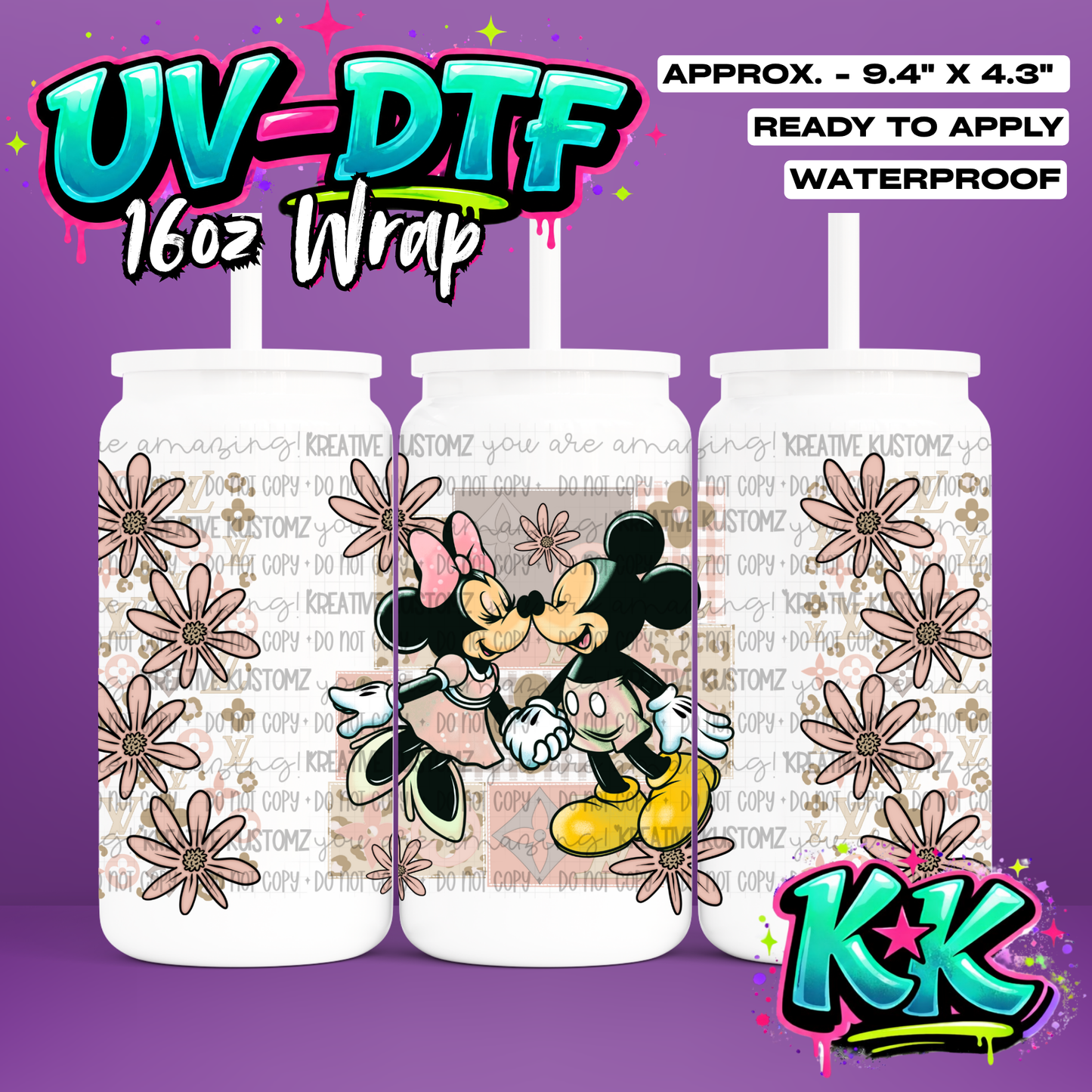 0023 | UV DTF Cup Wrap for 16oz Libbey Glass